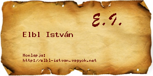 Elbl István névjegykártya